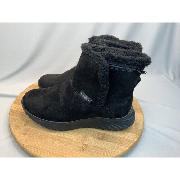 Tony Little Cheeks Fit Size 6 Body Sport Boots Side Zip Faux Fur Black - Picture 3 of 7